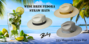 wide frim fedora hats