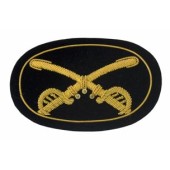 Style: 595 Crossed Saber Cavalry  Officers Embroidered Hat Badge