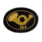 Style: 597S Small Infantry Embroidered Hat Badge with Gold Wreath