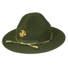 Style: 961 Campaign Hat with Marine Corps Gold Hat Badge 