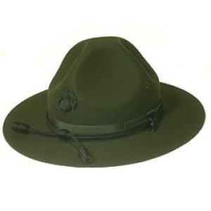 960 Campaign Hat with Marine Corps Black Hat Badge