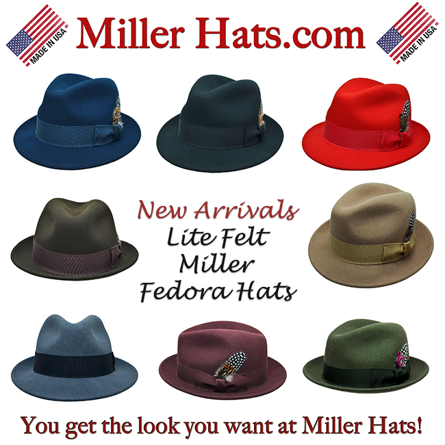 Miller Lite Felt Fedora hats