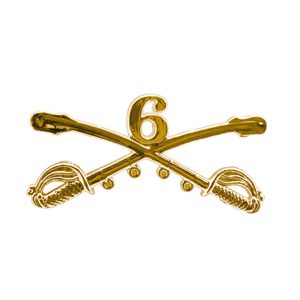 6th cavalry cross sabers insignia hat pin for military hats.