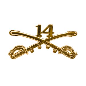 14th cavalry cross sabers insignia hat pin for military hats.