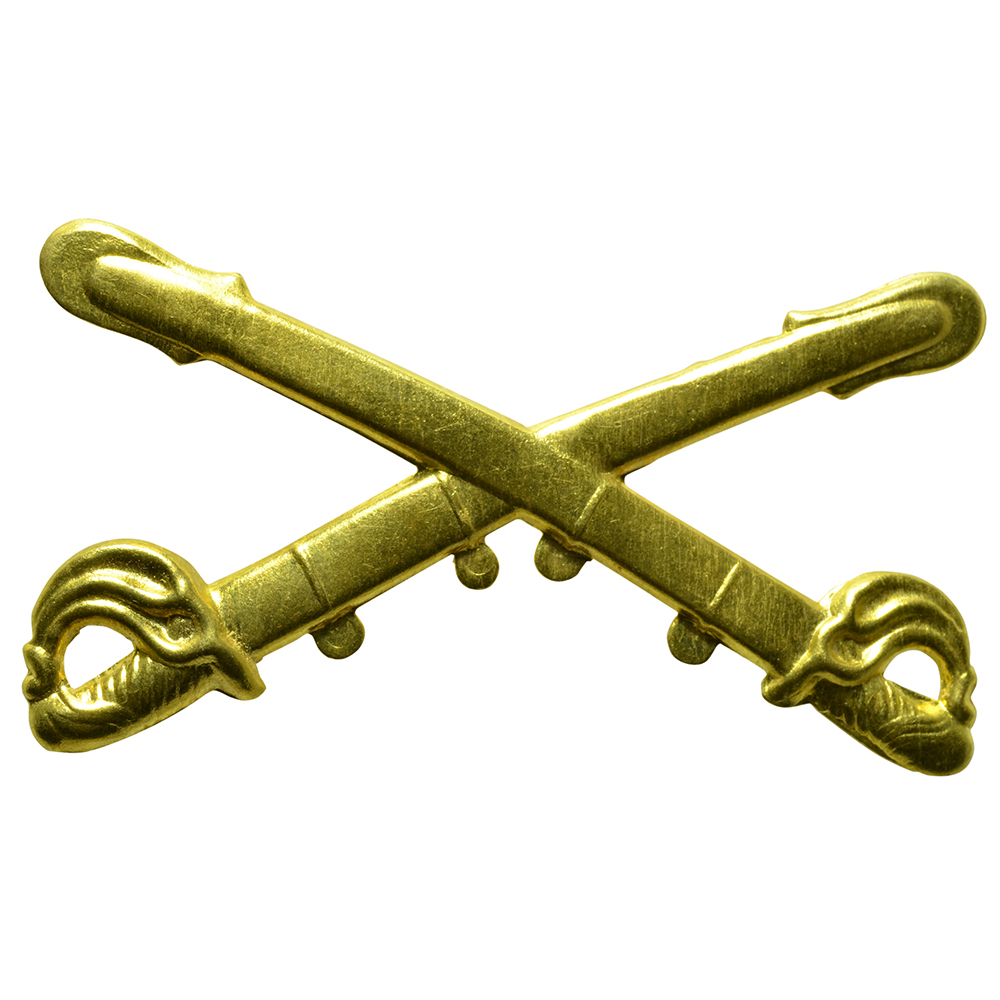 Cavalry Crossed Sabers Brass Insignia for civil war hats or caps