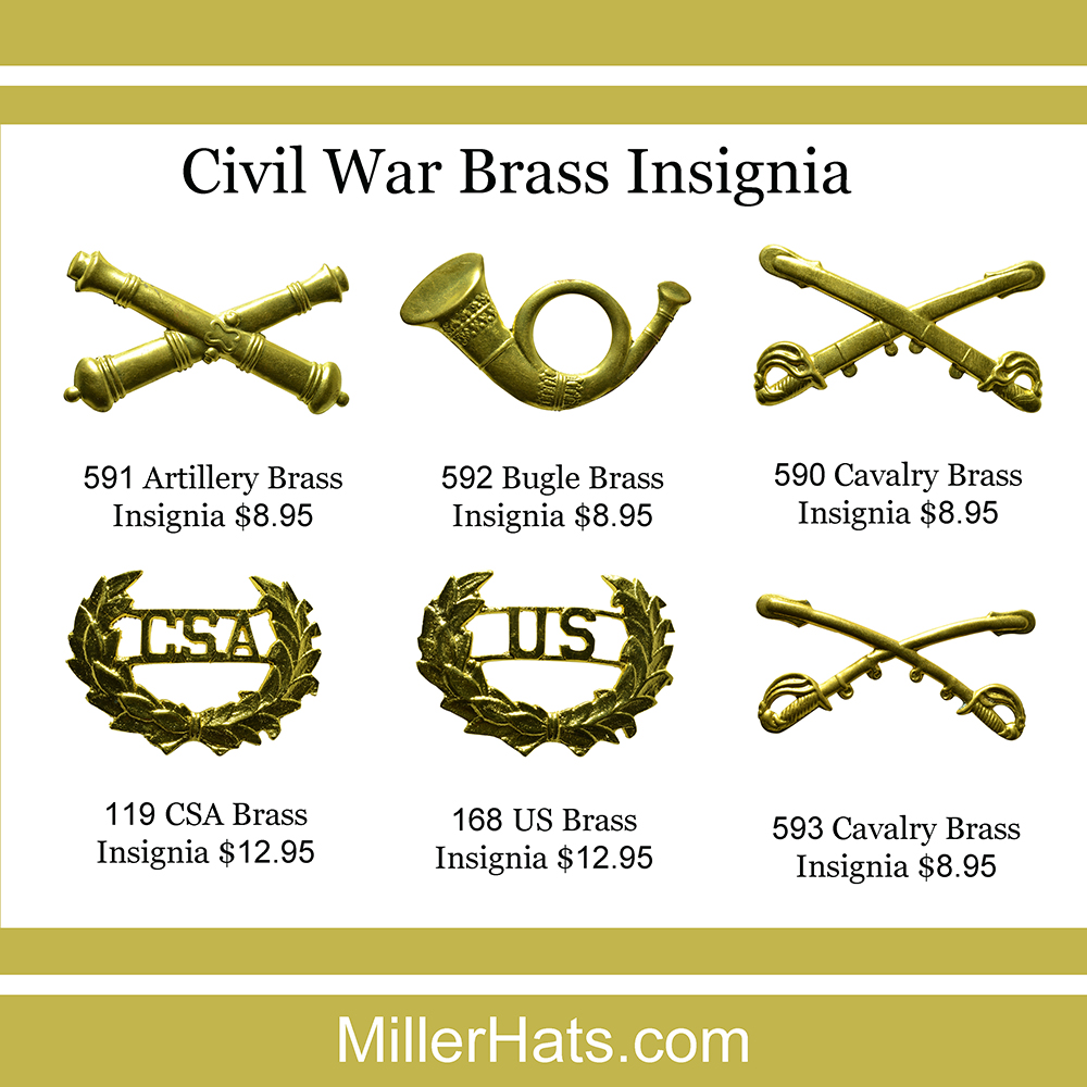 authentic civil war brass insignias
