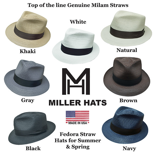 Genuine Milan Fedora Straw Hats