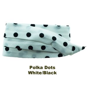 White 3 pleat polka dot hat band in cotton material