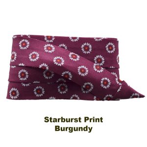 3 pleat starburst burgundy hat band in polyester