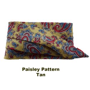 Tan 3 pleat paisley hat band in polyester material